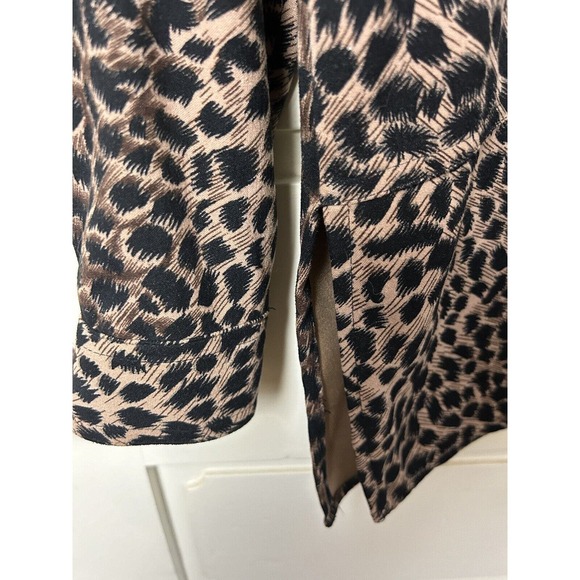 Vtg. Joanna Stretch Button Up Leopard Print Stretch Tunic Blouse-Small - Picture 3 of 6